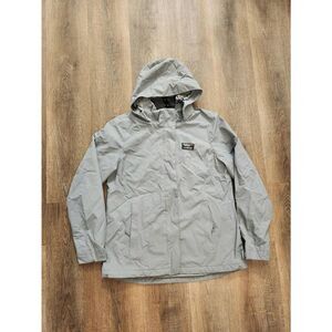 L.L. Bean womens rain/wind coat Nylon shell sz med full zip hooded pockets red